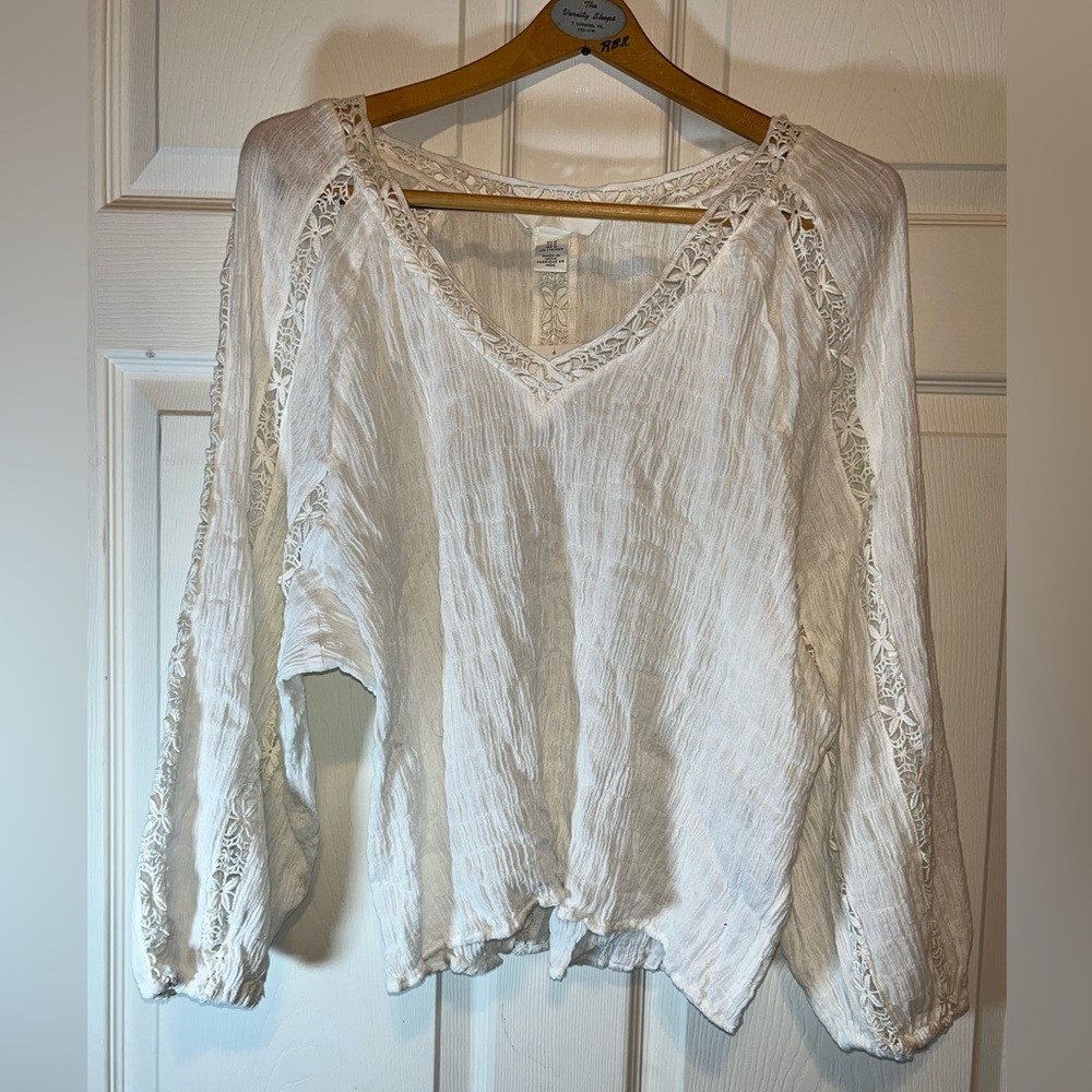 H&M Cream Lace Detail Blouse